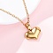 Heart 304 Stainless Steel Pendant Necklaces, Ion Plating(IP), Real 18K Gold Plated, 17.83 inch(45.3cm)