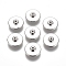 CCB Plastic Beads, Flat Round, Platinum, 16x6mm, Hole: 2mm