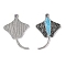 Alloy Enamel Pendants, Fish, Antique Silver, 31x22mm, Hole: 2mm