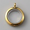 304 Stainless Steel Locket Pendants, Double Sides with Glass, DIY Accessories for Jewelry Pendant Making, Flat Round Charm, Golden, 30.5x25x8mm, Hole: 3.6mm, Inner Diameter: 17.5mm