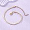 Square Brass Claw ABS Plastic Imitation Pearl Link Chain Bracelets for Women, with 304 Stainless Steel Chain Extenders, Golden, 7-3/8 inch(18.6cm)