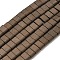 Electroplated Non-magnetic Synthetic Hematite Beads Strands, Rectangle, Matte Style, 2-Hole, Coffee, 6x4x3mm, Hole: 1.2mm, about 99pcs/strand, 15.55 inch(39.5cm)