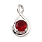 925 Sterling Silver Pave Cubic Zirconia Pendants, Infinite Shape, Platinum, FireBrick, 17x10x4mm, Hole: 3.5x2.5mm