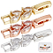 6Pcs 3 Colors Brass Fold Over Clasps, with Cubic Zirconia, Necklace & Bracelet Fold Over Clasp Extender, Mixed Color, 31mm, 2pcs/color