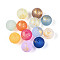 Baking Painted Glass Beads, Round, with Gold Powder, Mixed Color, 8~8.5mm, Hole: 1.2~1.5mm, about 1430pcs/1000g