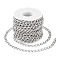 PandaHall 10M Oxidation Aluminum Curb Chains, Unwelded, with Spool, Platinum, 10x6x1mm, about 32.81 Feet(10m)/Set