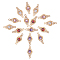 24Pcs 4 Style Brass Micro Pave Cubic Zirconia Links Connectors, with Glass, Horse Eye, Long-Lasting Plated, Light Gold, 19.5x8x3mm, Hole: 1.2mm, 24pcs/box
