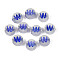 Luminous Frosted Acrylic Beads, Electroplated, Flat Round with Letter, Glow in the Dark, Letter W, 10x5mm, Hole: 2mm, about 1390pcs/500g