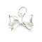 925 Sterling Silver Bowknot Charms, with Jump Rings & 925 Stamp, Silver, 10x13x4mm, Hole: 4mm