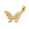 Brass Micro Pave Cubic Zirconia Pendants, Long-Lasting Plated, Cadmium Free & Lead Free, Butterfly, Golden, 19x27x1.5mm, Hole: 3.5mm