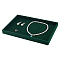 Rectangle Wood Covered with Velvet Display Trays, for Rings Earrings Necklaces Bracelets Organizer Holder, Dark Green, 35x24x3.2cm