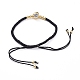 Skull Adjustable Brass Nylon Thread Braided Bracelets BJEW-JB04985-03-4