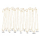 Halsketten-Sets mit klaren Mikropavé-Anhängern und Halsketten aus Messing mit klarem Zirkonia NJEW-JN03098-1