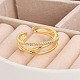 Кольца-манжеты из латуни с микропаве из прозрачного кубического циркония RJEW-M028-111G-4