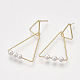 Brass Dangle Stud Earrings KK-S348-413-1