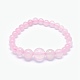 Quartz naturel rose perles graduées colliers et bracelets ensembles de bijoux SJEW-L132-14-5