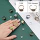 SUNNYCLUE 40Pcs DIY 20 Set Vintage Style Brass Finger Ring Base Adjustable Rings Making Kit Ring Components Blanks Clear Glass Cabochons for jewellery Making Ring Setting Tray Bezel Antique Bronze DIY-SC0019-86-3