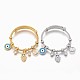 Adjustable 304 Stainless Steel Charm Bangles BJEW-F326-03-1