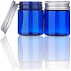 50gの空のペットプラスチック詰め替えクリームジャー  ポータブル化粧品容器  アルミネジキャップ付き  ブルー  4.95x4.8cm 容量：50g MRMJ-WH0054-03B-2