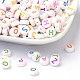 Initial White Acrylic Beads OACR-TAG0001-01-1