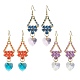 Серьги с подвесками из стеклянных бусин EJEW-MZ00323-2