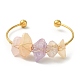 Bracelet manchette en perles de cristal de quartz naturel BJEW-TA00369-3