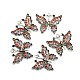 Pendente strass in lega tono farfalla d'argento antico  ALRI-N024-02F-2