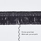 コットンレースリボンエッジトリミング  タッセルリボン  クロスクラフト縫製用  ブラック  2-1/2インチ（60mm）  5ヤード/ロール（4.57メートル/ロール） OCOR-GF0002-01B-01-4