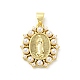 Brass with ABS Plastic Imitation Pearl Pendants FIND-Z023-04B-1