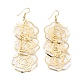Layered Hollow Rose Dangle Earrings for Girl Women EJEW-I258-06G-1