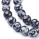 Chapelets de perles de flocon de neige en obsidienne naturelle X-GSR009-2