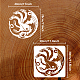Fingerinspire ドラゴン絵画ステンシル 11.8x11.8 インチ再利用可能な [3] 頭ドラゴン描画テンプレート翼ドラゴン装飾ステンシル動物ステンシル木材の絵画用  壁と家具 DIY-WH0391-0381-2