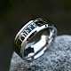 チタン鋼の言葉の指輪  ルーン文字オーディン北欧バイキングお守りジュエリー  ステンレス鋼色  usサイズ8（18.1mm） FIND-PW0020-12B-P-1