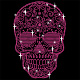 NBEADS Bling Rhinestone Pink Skull Sticker DIY-WH0303-267-2
