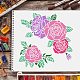 Fingerinspire roses dessin peinture pochoirs modèles (11.8x11.8 pouce) plastique rose pochoirs décoration carré fleur pochoirs pour peinture sur bois DIY-WH0172-389-6