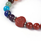 Natural & Synthetic Mixed Stone and Red Jasper Beads Stretch Bracelets BJEW-E354-A08-2