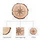 Hojas redondas de madera tallada AJEW-WH0362-002-3