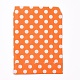 クラフト紙袋  ハンドルなし  食品保存袋  水玉模様  オレンジ  18x13cm CARB-P001-A01-03-2