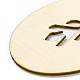 未染色の木製靴下編み型  中空のジオメトリと葉の模様  乳白色  19.8x35x0.2cm AJEW-P086-05-3