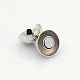 925 chiusure magnetiche rotonde in argento sterling placcato rodio STER-L018-04-3