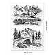 GLOBLELAND Realistic Landscape Background Clear Stamps Bridge River Tree Idyllic Scenery Silicone Clear Stamp Seals for Cards Making DIY Scrapbooking Photo Journal Album Decoration DIY-WH0167-56-1136-6