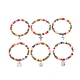 Set di braccialetti elasticizzati con perline acriliche e turchese sintetico (tinto) in 6 stile 6 pezzi BJEW-JB08627-1