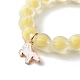 Bead in Bead Transparent Acrylic Pumpkin Beads Stretch Bracelet for Kid BJEW-JB06593-5