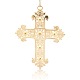 Alliage strass ton doré Latin Grosse pendentifs croix RB-J205-01G-2