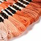 12 かせ 12 色 6 層ポリエステル刺繍糸  クロスステッチの糸  グラデーションカラー  オレンジ  0.5mm  約8.75ヤード（8m）/かせ  12 かせ/セット OCOR-M009-01B-07-2