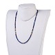 Colliers de perles naturelles de lapis-lazuli et d'agate NJEW-JN02241-4