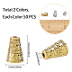 Superfindings 100 piezas 2 colores estilo tibetano cono de cuentas tapas de cuentas de aleación tapas de cuentas espaciadoras antiguas cono para fabricación de joyas de diy PALLOY-FH0001-47-NR-2