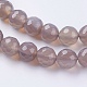 Chapelets de perles en agate grise naturelle X-G-G580-8mm-08-3
