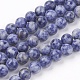 Brins de perles de jaspe de tache bleue naturelle G-R193-15-6mm-2