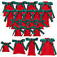 Benecreat 20 個 4 スタイル ベルベット パッキング ポーチ  ダークグリーンのリボン巾着袋付き  長方形  ファイヤーブリック  7~14.9x9~12.1cm TP-BC0001-02-1